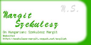 margit szekulesz business card